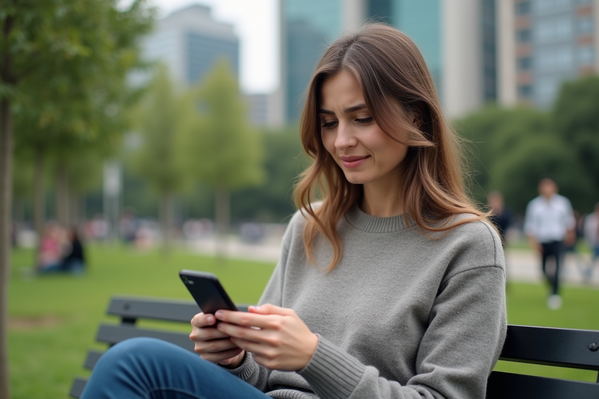 Femme utilisant une application bancaire sur son smartphone