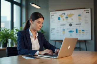 Femme professionnelle compare plans d'hébergement web