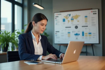 Femme professionnelle compare plans d'hébergement web