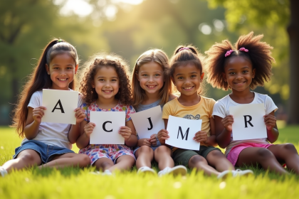 Groupe de jeunes filles souriantes dans un parc ensoleille