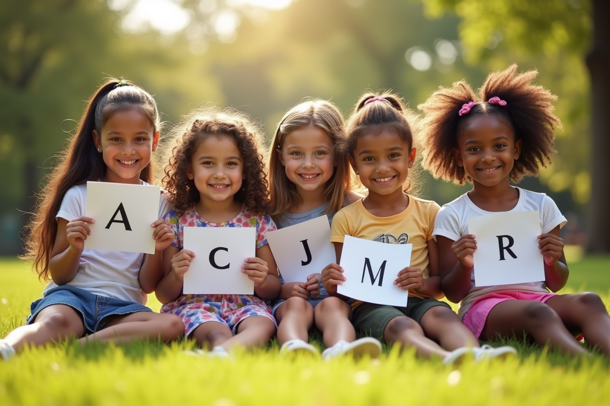Groupe de jeunes filles souriantes dans un parc ensoleille