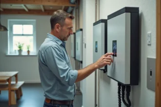 Batterie photovoltaïque stockant l'énergie solaire pour une installation efficace