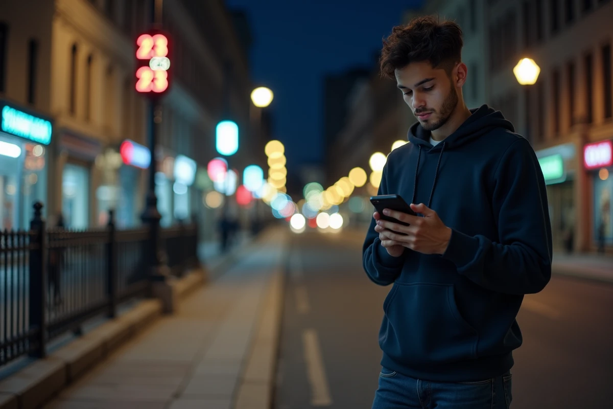 Jeune homme vérifiant l